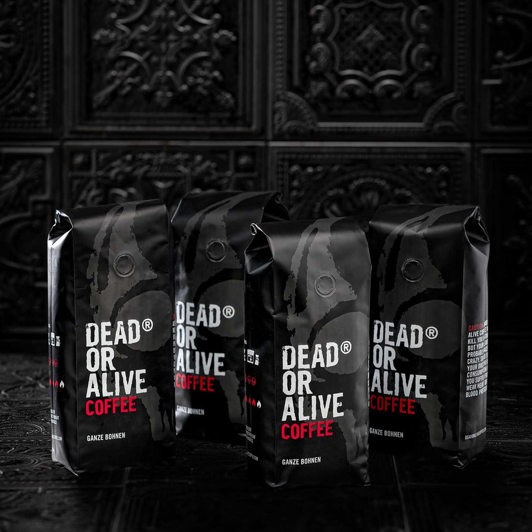 KAFFEE BOHNEN DEAD OR ALIVE COFFEE ORIGINAL 4x500g Kaffeebohnen DEAD OR ALIVE COFFEE ORIGINAL 4x500g Kaffeebohnen