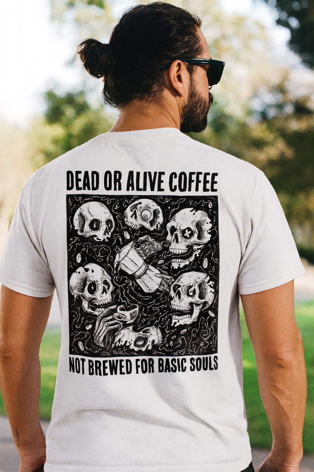 DEAD OR ALIVE COFFEE T-SHIRT "NO BASIC SOULS"