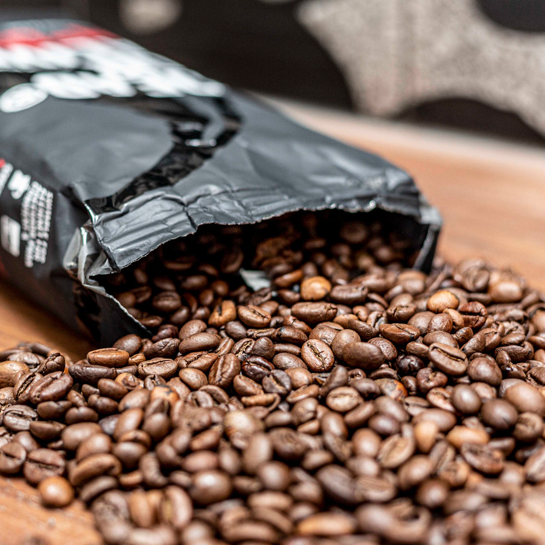 Offene No3 Verpackung mit Kaffeebohnen