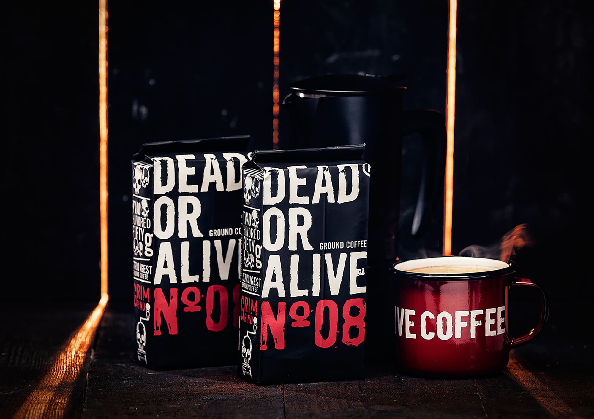 DEAD OR ALIVE COFFEE No8 4x250g Moka gemahlen