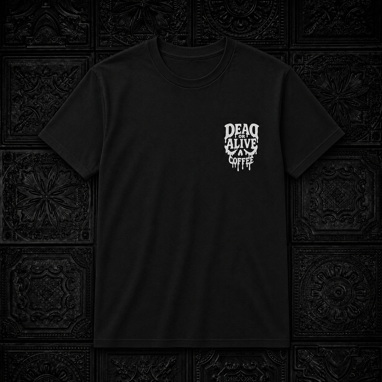 DEAD OR ALIVE COFFEE MC Skull T-Shirt